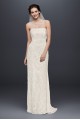Allover Beaded Lace Sheath Gown with Empire Waist S8551