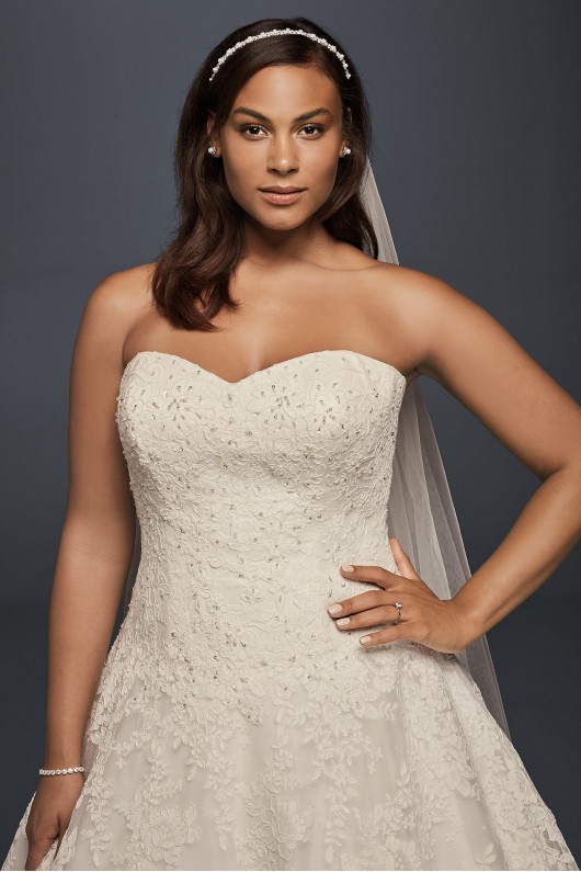 Allover Beaded Plus Size Ball Gown Wedding Dress Jewel 9WG3841