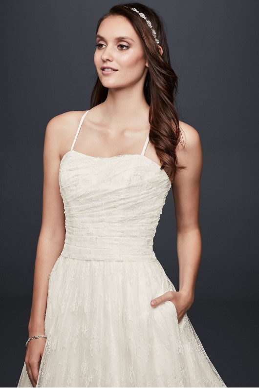 Allover Lace Ball Gown with Spaghetti Straps OP1333