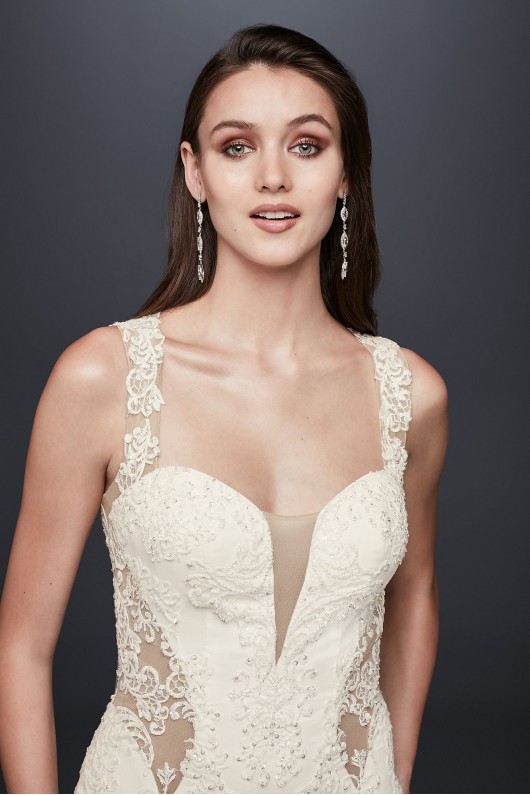 Beaded Lace Wedding Dress with Illusion Details SWG725