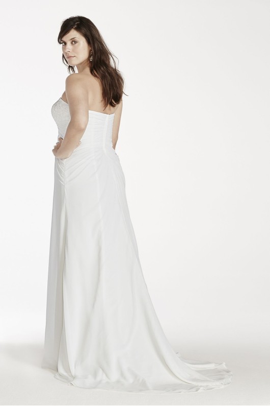 Crinkle Chiffon Strapless Plus Size Wedding Dress Collection 9WG3746