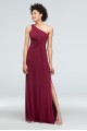 DS270007 One-Shoulder Jersey Dress with Knot Waist
