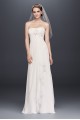 Draped Chiffon Sheath Wedding Dress with Beading Collection WG3872