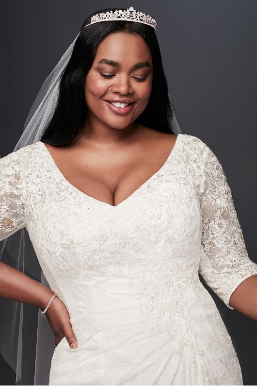 Draped Lace A-Line Plus Size Wedding Dress Collection 9WG3896