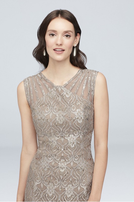 Elegant Sequin Lace Mermaid Dress with Illusion Detail Style 3198