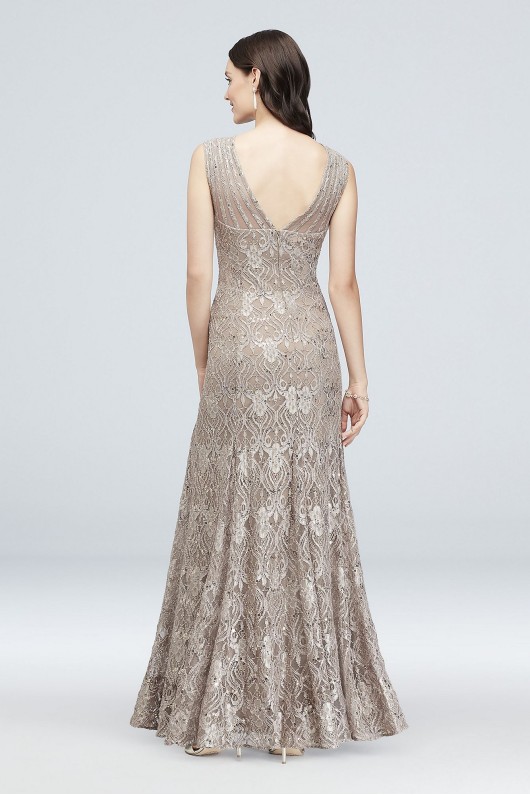 Elegant Sequin Lace Mermaid Dress with Illusion Detail Style 3198