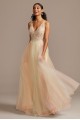 Embellished Illusion Multi-Color Tulle Ball Gown 2011P1012