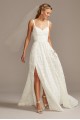 Floor Length New Style MS161213 Lace Wedding Gown with Front Slit