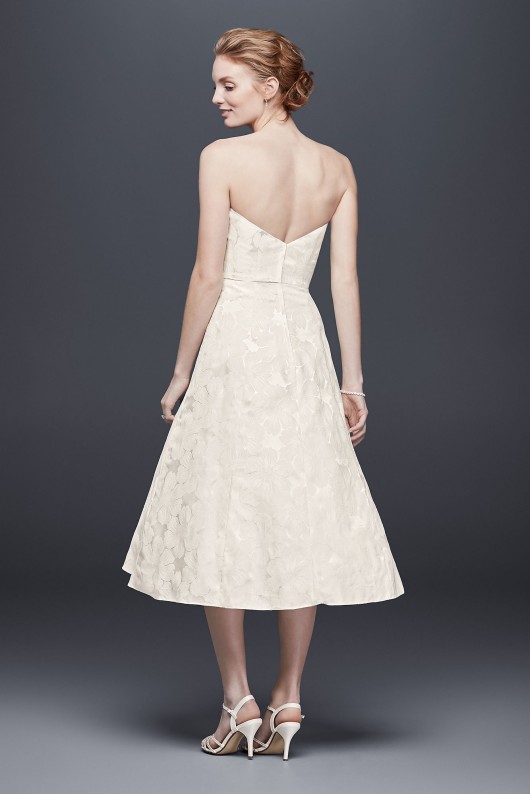 Floral Jacquard Tea-Length Wedding Dress OP1313