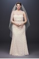 Guipure Lace Sheath Plus Size Wedding Dress 9WG3885