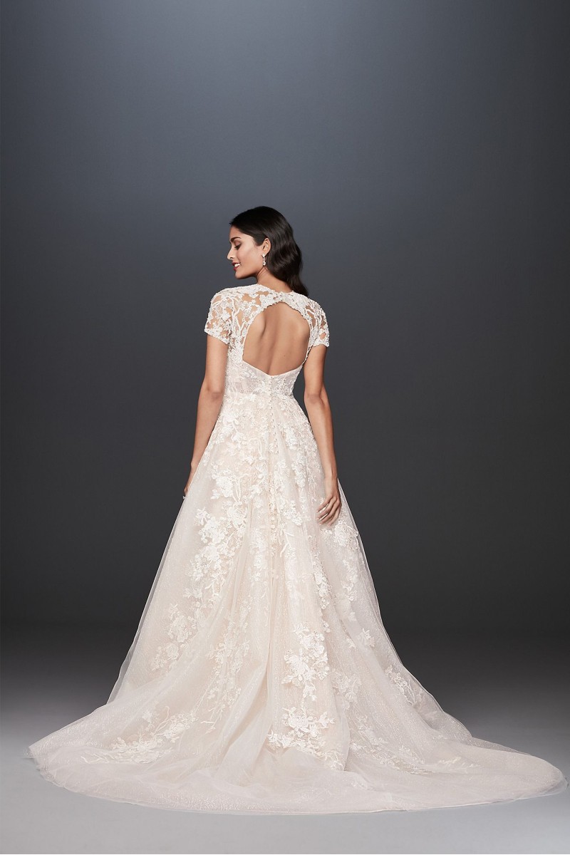 Lace Illusion Cap Sleeve Ball Gown Wedding Dress Cwg833 Cwg833 5486