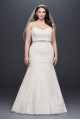 Lace Plus Size Wedding Dress with Scalloped Hem Collection 9V3680