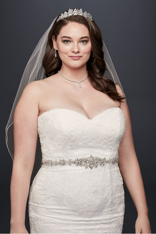 Lace Plus Size Wedding Dress with Scalloped Hem Collection 9V3680