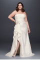 Mikado Plus Size Wedding Dress with Slit Skirt 9SWG788