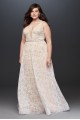 New Plus Size Strappy V-Neck Long Sheath Wedding Gown 9WG3959