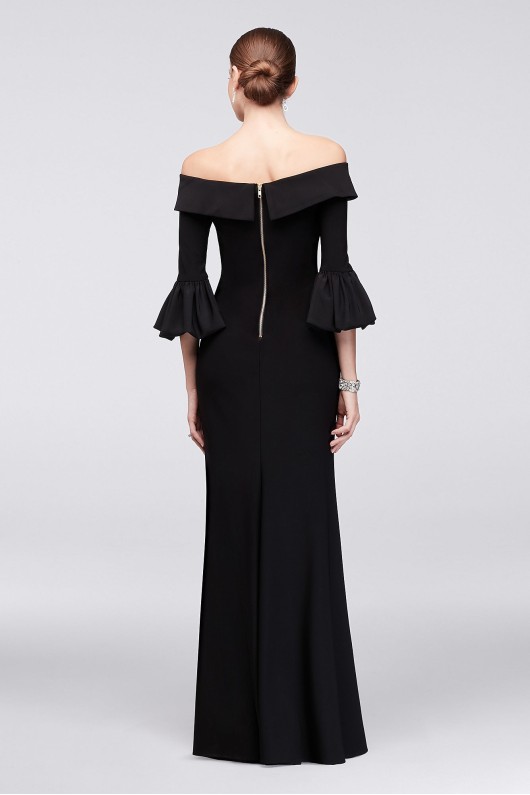 Off-the-Shoulder Bell-Sleeve Jersey Gown A19440