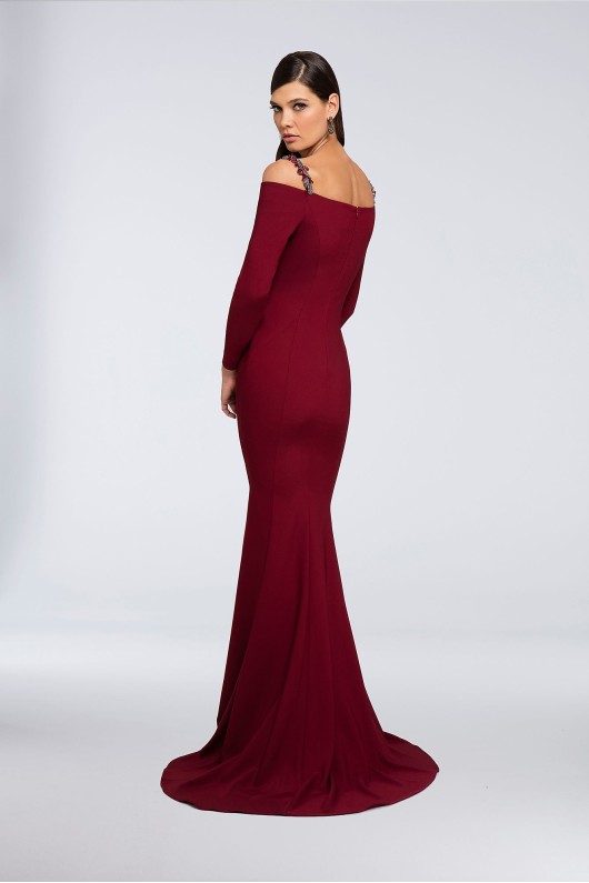 Off-the-Shoulder Jersey Mermaid Gown 1723E4502