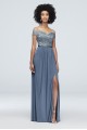 Off-the-Shoulder Metallic Lace Bridesmaid Dress F19950M