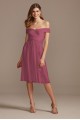 Off the Shoulder Pleated Short Bridesmaid Dress F20173