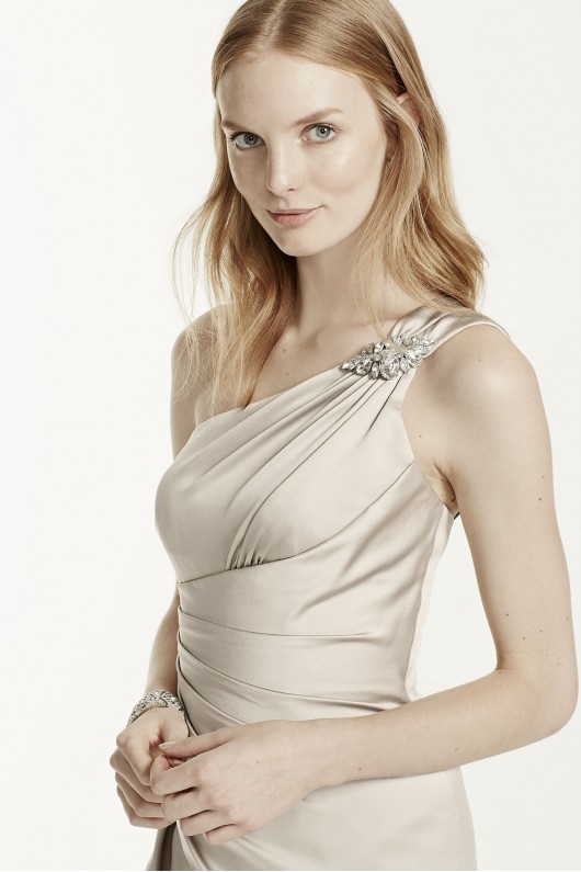 One Shoulder Bridesmaid Dress with Details F15940
