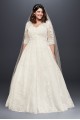 Organza Plus Size Wedding Dress with Long Jacket Collection 9WG3899