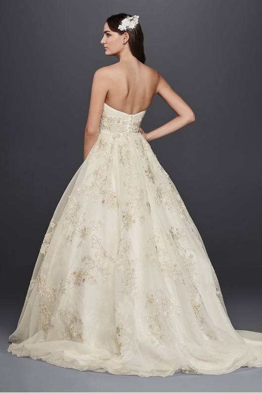Organza Veiled Lace Wedding Dress CWG700
