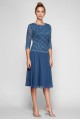 Petite Mother of the Bride Dress Style 1121796 with 3/4 Sleeve Lace Bodie