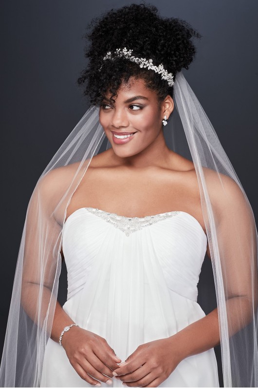 Pleated Chiffon Plus Size Wedding Dress with Beads 9OP1350