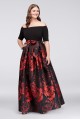 Plus Off the Shoulder JHDW3111 Jacquard Mother of the Bride Gown