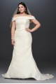 Plus Size 9WG3880 Off-the-Shoulder Mikado Wedding Dress