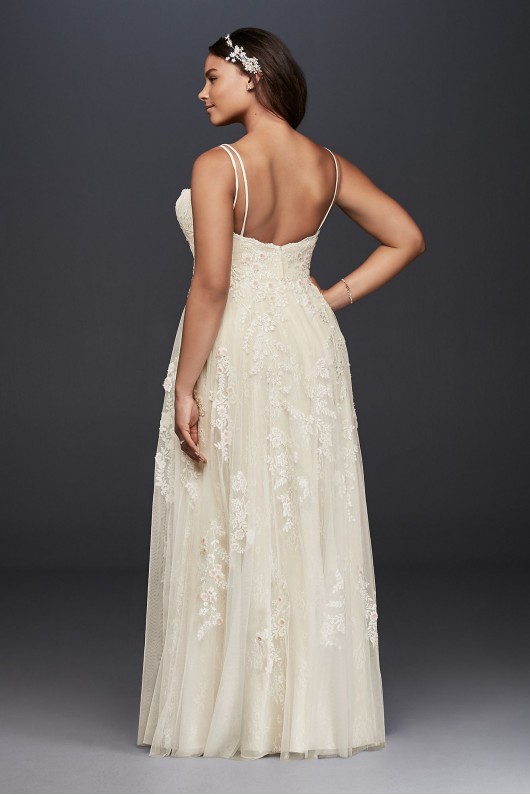Plus Size A-Line Wedding Dress with Double Straps 8NTMS251177