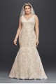 Plus Size Lace Trumpet Wedding Dress 8CWG747