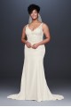 Plus Size Tank V-neck Long Mermaid Crepe Wedding Dress 9WG3875