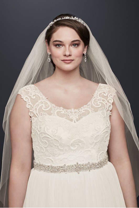 Plus Size Wedding Dress with Illusion Neckline Collection 9NTWG3741
