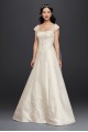 Satin Cap Sleeve Wedding Dress Jewel WG3815