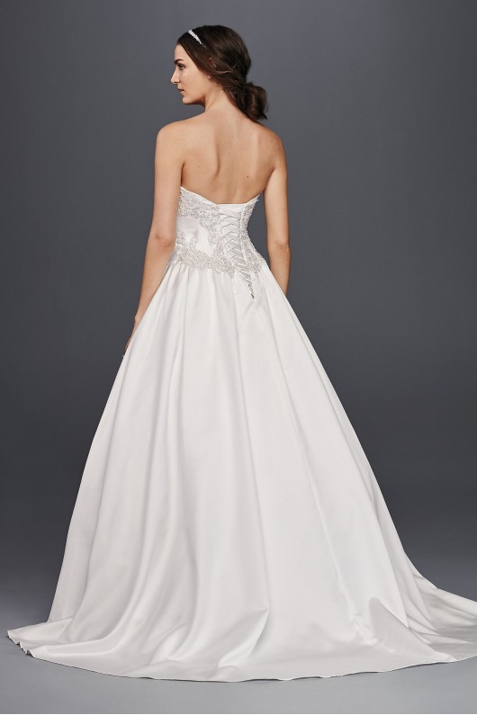 Satin Corset Ball Gown Wedding Dress Jewel WG3814