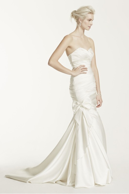 Satin Mermaid Wedding Dress with Bow Detail Collection V3204