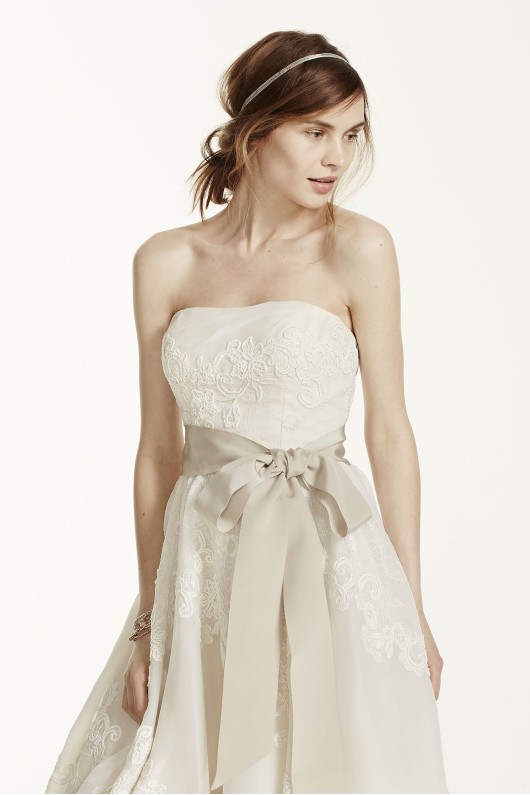 Satin Organza and Lace Wedding Dress MS251001