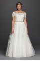 Scalloped Sleeve Plus Size Wedding Dress Jewel 9WG3728