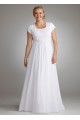 Short Sleeve Chiffon Plus Size Wedding Dress Collection 9SLV9743