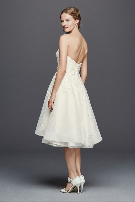 Short Strapless Lace Wedding Dress CWG742
