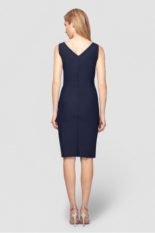 Smoothing Knit Mock Wrap Cocktail Dress 134005