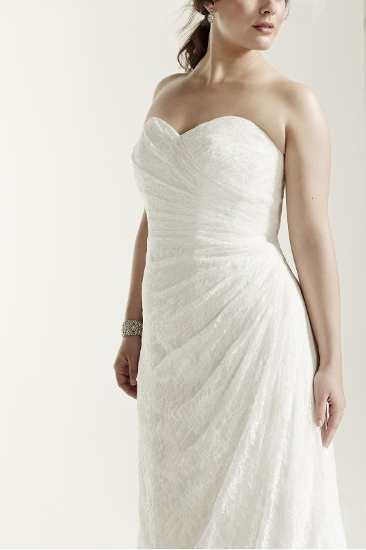 Strapless Lace Over Satin Plus Size Wedding Dress Collection 9WG3263