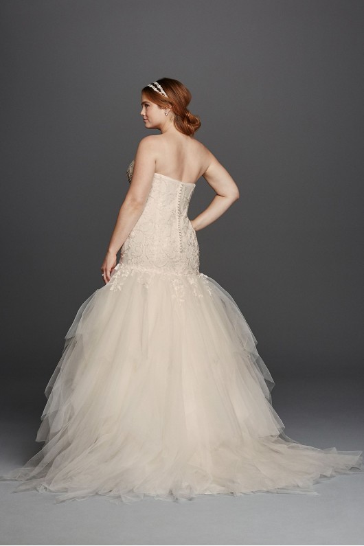 Strapless Sweetheart Tulle Plus Size Wedding Dress 8CWG737