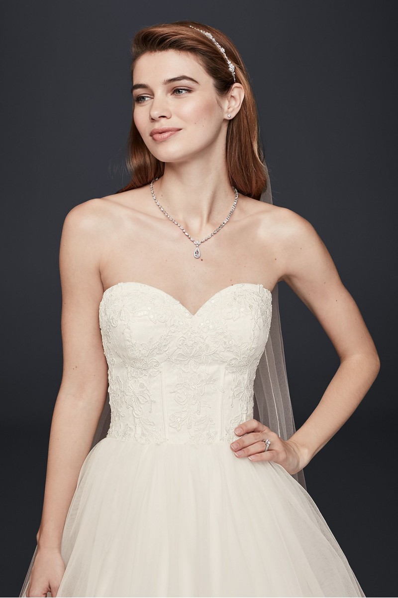 Strapless Wedding Dress With Lace Corset Bodice Collection Wg3633 Wg3633 