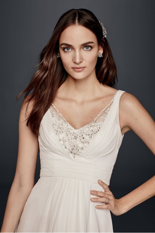 Tank A-Line Wedding Dress with Embellished Bodice Collection V3806