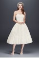 Tea Length Drop Waist Lace Wedding Dress WG3719