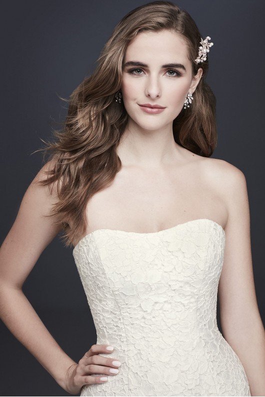 Tea-Length High-Low Corded Lace Wedding Dress 4XLWG3925