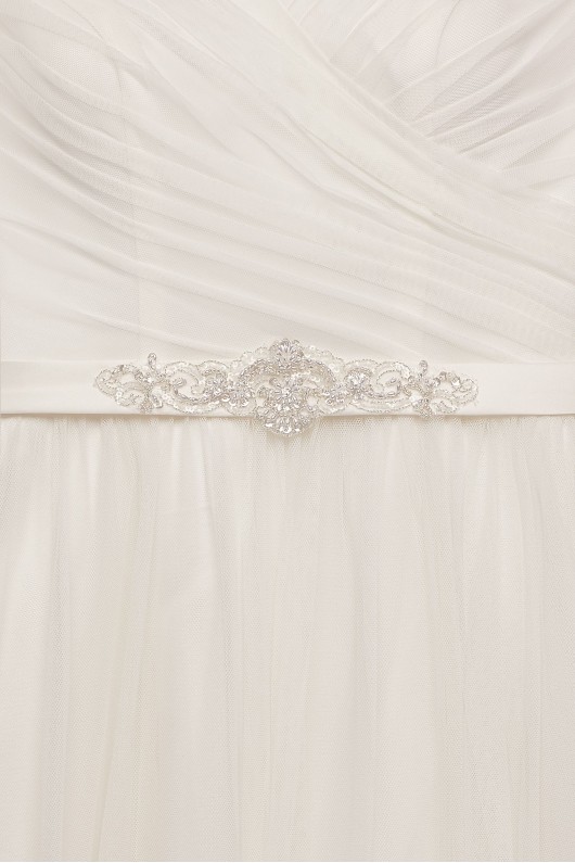 Tulle A-line Wedding Dress with Beaded Sash WG3787