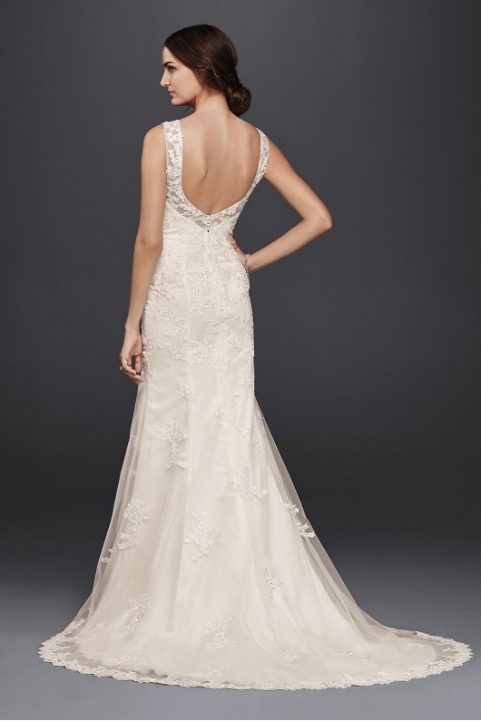 Tulle and Lace Wedding Dress with Tank Straps Jewel WG3816